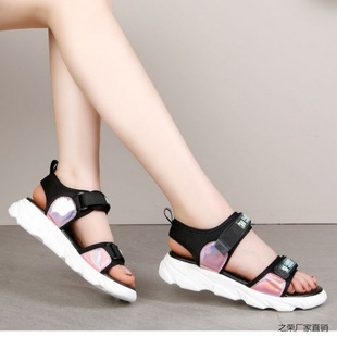 Women's Sandals 2025 New Summer Cyber Celebrity All-match Soft Sole Thick Sole Sports Casual Open Toe Middle School Students' Fashion Glory