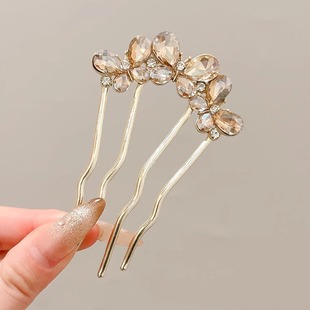 2025 New U-shaped Hairpin Women's Comb Hair Accessories Hairpin Disc Hair Fixing Artifact Hair Hairpin Advanced Sense Hairpin Headwear