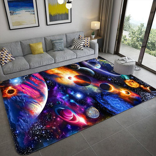 Cross-border 3D vision planet living room carpet full bedroom bedside blanket Amazon generation tea table blanket sofa blanket