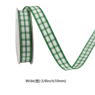 1cm Christmas plaid ribbon knitted ribbon DIY Christmas scene decoration gift packaging Ribbon Baking Silk