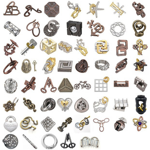 Intelligence Unlocking Nine Series Luban Lock Set Alloy Kongming Lock Shake puzzle Unlocking Toy