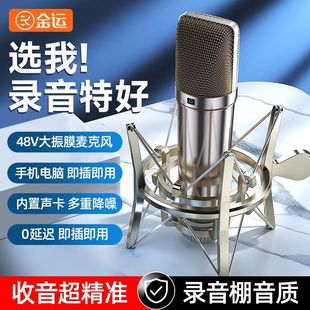 U87 professional 48V large diaphragm capacitor dynamic coil microphone network red live professional sound card special singing microphone