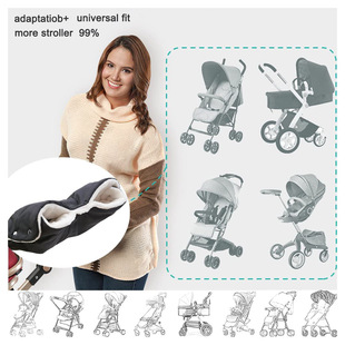 Baby Stroller gloves polar fleece foldable anti-freezing super thick warm winter stroller gloves factory in stock