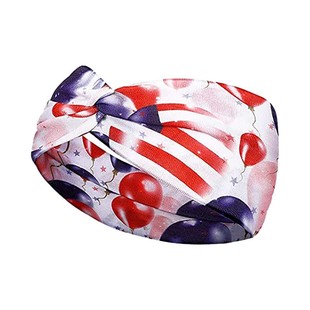 US Flag Independence Day Star Element Retro Knot Sweat-Absorbing Yoga Running Sport Hair Band Headband