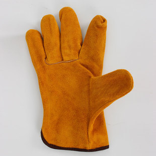 Short full cowhide welder gloves cattle two-layer welding gloves welding durable heat insulation protective high temperature resistant gloves