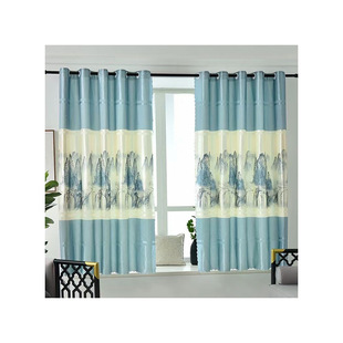 Cross-border in stock wholesale printed blackout curtains modern simple fresh bay window room living room curtains