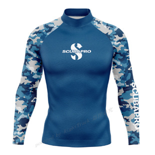 SCUBAPRO New Summer Men's Long Sleeve Swimsuit UV Protection Surfsuit Beach Wetsuit Top