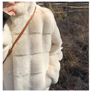 Denmark mink fur coat short 2022 new women's winter imitation mink velvet young stand collar fur coat women