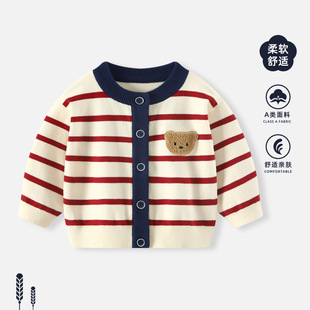 Baby Sweater Spring and Autumn Boys' Coat Baby Knitted Cardigan Spring Children's Boy's Spring Outgoing Clothes Top