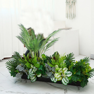 Simulation Green Plant Fake Plant High-end Wedding Simulation Flower Row Flower Decoration Home Decoration Outdoor Flower Box Landscaping