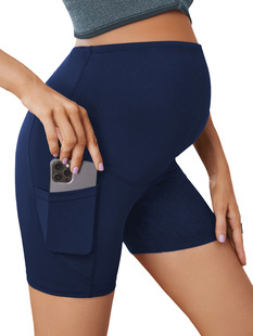 European and American cross-border maternity shorts high waist sports belly support hip lifting leggings short yoga pants maternity clothes wholesale
