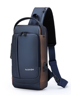 Large Capacity Men's Chest Bag New Business Casual Shoulder Bag Nylon Waterproof Anti-theft Crossbody Bag Outdoor