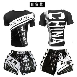 Тренировочная одежда Sanda Костюм UFC Мужская облегающая боксерская быстросохнущая одежда Боевые шорты с короткими рукавами для муай-тай Боевые шорты в тренажерном зале