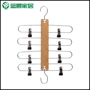 Multi-functional Solid Wood Skirt Clip Plastic Immersion Seamless Clip Storage Household Clothes Hanger Advanced Sense Multi-layer Wardrobe Storage Pants Rack