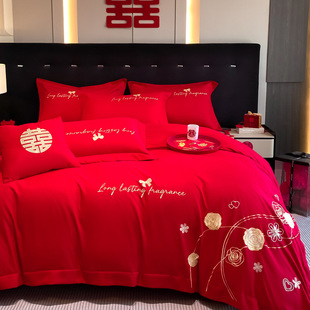 Wedding bedding four-piece wedding red wedding room quilt bed sheet quilt sheet wedding big red wedding