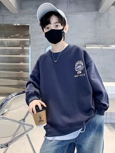Children's Clothing Boys Handsome Spring and Autumn 2023 New Style Big Kids Fashionable Western Style Duffian Shuai Fried Street Korean Style Sweatshirt Cool Fashion