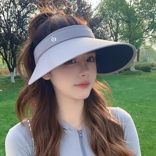 Empty-top sunscreen cap children's anti-ultraviolet summer 2025 new cycling sun hat velvet black rubber large brim sun hat