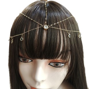 European and American Hot Selling Multi-Layer Rhinestone Pendant High-Level Headwear Simple Bridal Wedding Dress Shiny Hair Headwear Headwear Factory