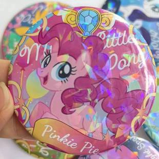 My Little Pony Rainbow Pony Purple Yue Biqi Cute Peripheral Bar Tinplate Bottom Craft Brooch Badge Accessories