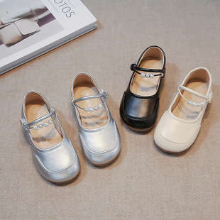 Children's soft-soled small leather shoes 2025 spring new Korean version of Mary Jane shoes girls bean shoes fashion princess shoes