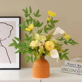 Nordic-style high-grade bouquet artificial flower flower arrangement green plant decoration living room fake flower decoration sideboard windowsill decoration