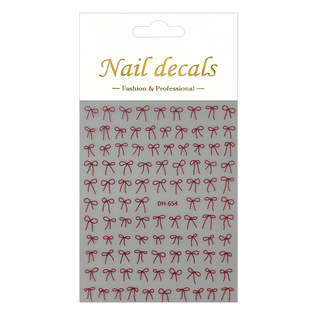 Internet Celebrous Solid Color Bow Nail Sticker Paper with Adhesive Simple All-match Bow Nail Sticker Jewelry DH654