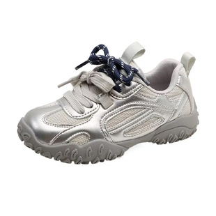 Girls' Shoes 2025 New Children's sneaker Spring and Autumn Girls' silver Girls' Princess Desun Shoes Spring Shoes