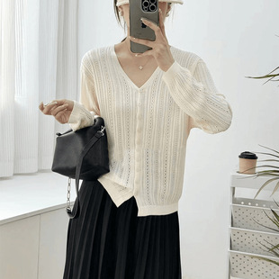 Gentle Age-reducing Knitted Sweater Autumn New Style Beautiful Soft Waxy Cardigan Elegant Loose V-neck Small Jacket