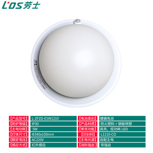 Lauer fire emergency ceiling lamp LED ceiling lamp corridor lamp bread lamp glass lampshade emergency lamp wholesale