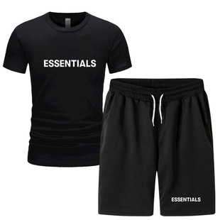 ESSENTIALS New Style Summer Men's Short-sleeved T-shirt Shorts Casual Sportswear Two-piece Suit T-shirt
