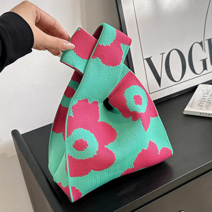 Ins Internet Trendy Casual Tote Bag Women's Bag Canvas Bag Handbag Korean All-match Hand Bag Women's Knitted Bucket Bag
