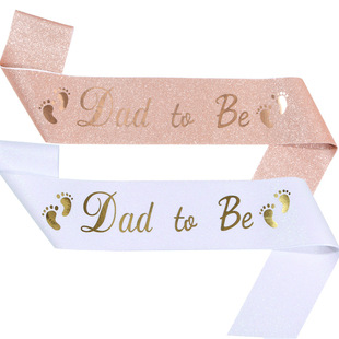 New mom to be mother Crystal hair band headdress shoulder strap glitter dad to be etiquette belt ribbon
