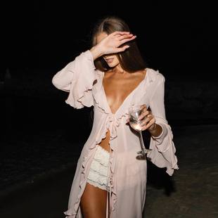 European and American 2024 autumn new long sleeve lace cardigan beach bikini sunscreen shirt skirt wholesale