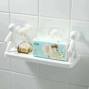 Small Storage Rack Wall Hanging Punch-free Bathroom Cosmetics Storage Rack Kitchen Adjustable Jar Household Storage Rack