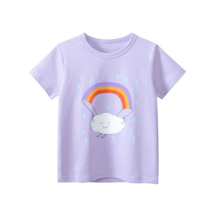 27home spring and summer children's clothing new 2024 girls short sleeve t-shirt baby clothes cross-border supply chattering live broadcast