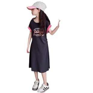 Girls Summer Dress 2024 New InTerneT CelebriTy Children's Long SkirT Summer T-shirT SkirT Summer Girls Fashionable SkirT