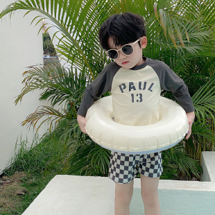 2024 Boys' Swimwear Children's Split One-piece Suit Small and Medium-sized Children's Swimwear Baby Quick-drying Boys' Swimming