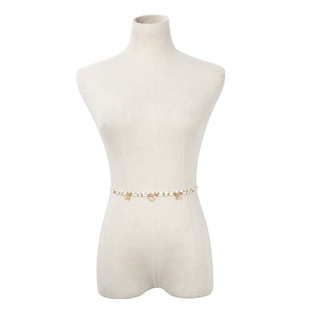 Beach Colorfulful Rice Beads Starfish Tassel Waist Chain Simple Elastic Suit Beaded Body Chain European and American Cross-Border Jewelry