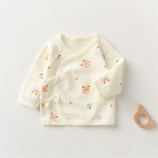 Wholesale newborn clothes boneless class A cotton 0-6 months baby single coat newborn baby monk clothing