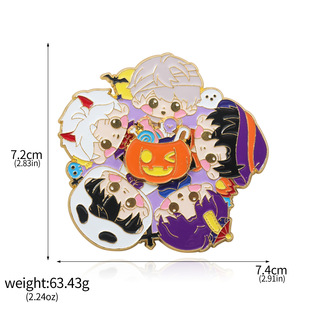 Love and deep space fun rotating brooch five equal points cartoon pattern enamel badge
