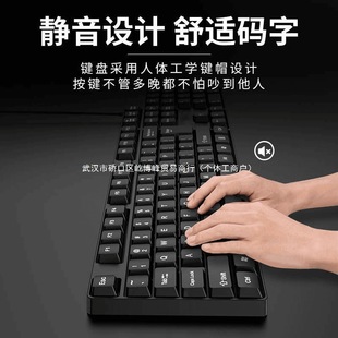 Computer Keyboard Mechanical Hand Mouse suit Wired Desktop Notebook Office Silent Typing Film None