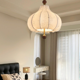 Middle Ancient French Style Bedroom Fabric Chandelier Designer Vintage Study Chestnut Art Prague Eye Protection Restaurant Chandelier