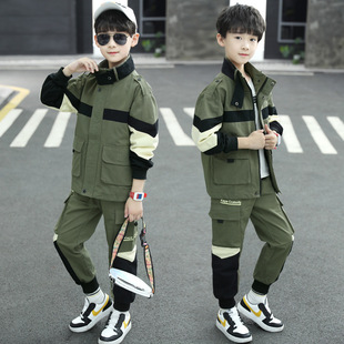 Children's clothing boys' autumn clothing suit 2023 new children's medium and big Children Spring and Autumn Korean style handsome boy two-piece suit fashion