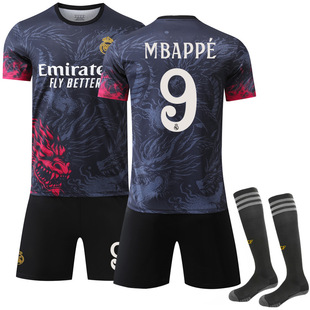 2425 Real Madrid Special Edition Dragon Pattern Football Suit Black No.9 Mbappe Jersey 5 Bellingham 7 Vinicus Ronaldo