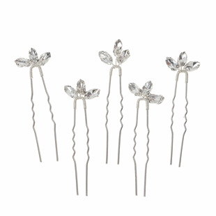 Korean-style beautiful diamond-embedded light luxury 5-piece rhinestone hairpin u-shaped hairpin pin headdress women's hair accessories