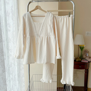 April 202 Pregnant Women's Pajamas Sandwich Cotton Air Cotton Warm Autumn and Winter Home Clothing 12