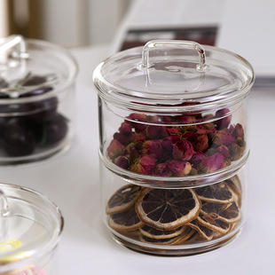 High borosilicate glass stackable snack storage box candy jar dried fruit storage jar coarse cereals sealed storage jar wholesale
