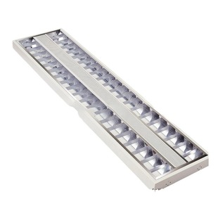 Zhongshan factory supply grid lamp panel HX-M228J school shopping mall T5 double tube open mirror aluminum grid lamp panel