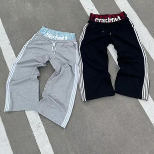 Cross-border European and American Hip-hop Street Double Pants Casual Striped Sports Pants High Street Fashion All-match Pants Amazon