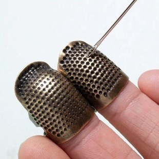 Household thimble finger sleeve hand stitch cross stitch thimble thimble thickened adjustable copper finger protection thimble hoop sewing tool